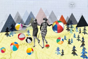 photoshop collage vrouwen met ballen