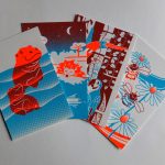 zeefdruk postkaarten dieren set